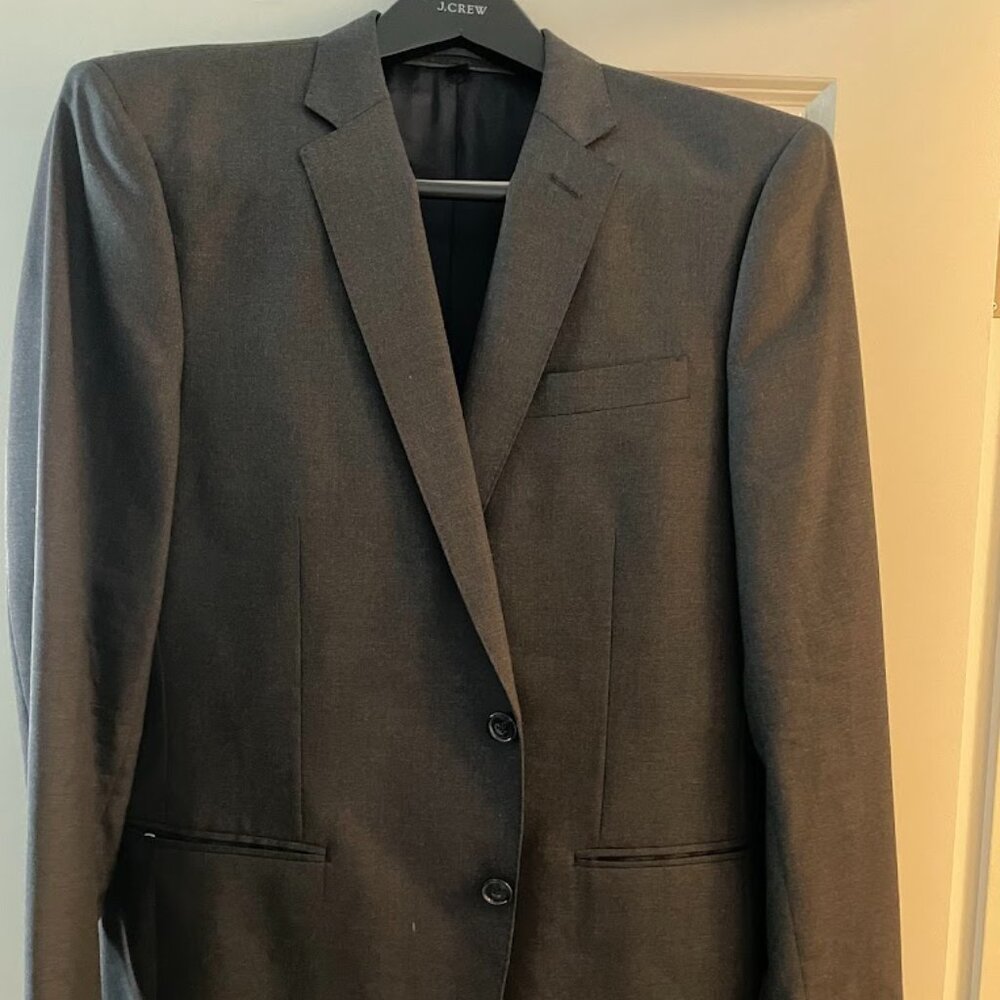JCrew Ludlow Suit Jacket Center Vent Italian Wool 40S Heather Charcoal 21351